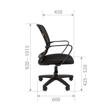 Кресло CH-698, ткань TW/сетчатый акрил, черный-4