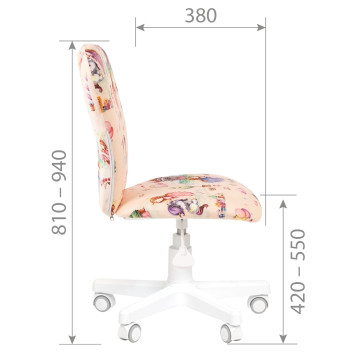 Кресло CH-KIDS 105, ткань TW, голубой, пластик белый-4