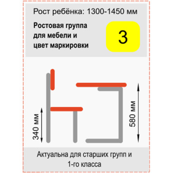 Стул ученический регулируемый Точка Роста 3-5 ФГК-1