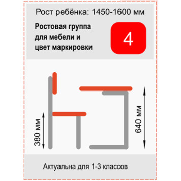 Стул ученический регулируемый Точка Роста 3-5 ФГК-2