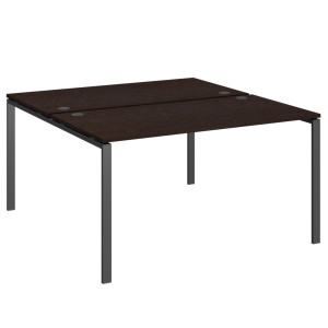Бенч АМБ-005.60 дуб венге на 2 рабочих места на металлокаркасе антрацит