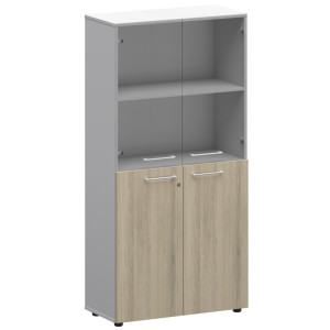Шкаф высокий комб. СМШ48.28F.28S кронберг/белый брилл